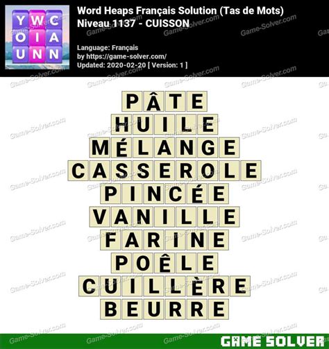 Solution Wordalot Niveau 1137 .